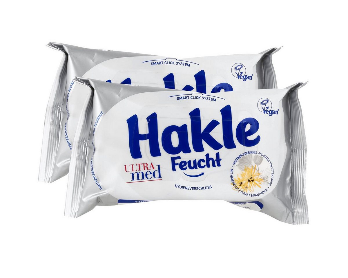 HAKLE feuchtes Toilettenpapier Hakle Feucht Ultra med 42 Blatt - Mit Hamamelis & Panthenol (2er Pack) von HAKLE