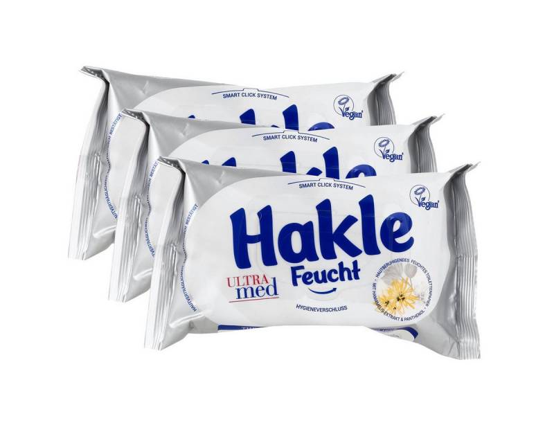 HAKLE feuchtes Toilettenpapier Hakle Feucht Ultra med 42 Blatt - Mit Hamamelis & Panthenol (3er Pack) von HAKLE