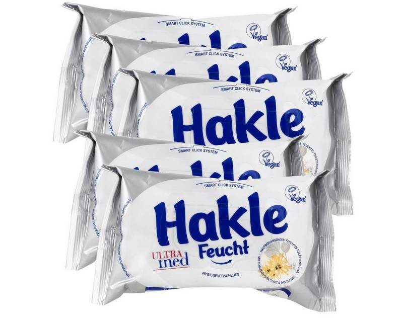 HAKLE feuchtes Toilettenpapier Hakle Feucht Ultra med 42 Blatt - Mit Hamamelis & Panthenol (5er Pack) von HAKLE