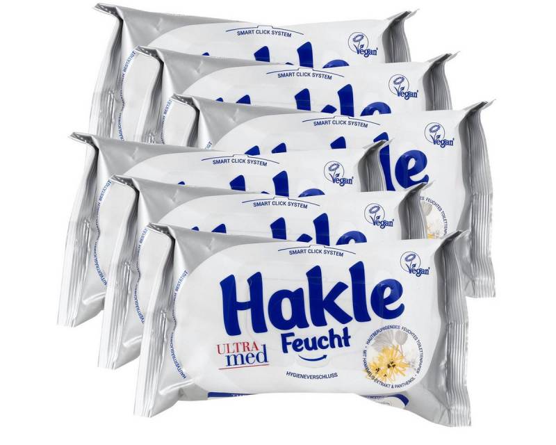 HAKLE feuchtes Toilettenpapier Hakle Feucht Ultra med 42 Blatt - Mit Hamamelis & Panthenol (6er Pack) von HAKLE