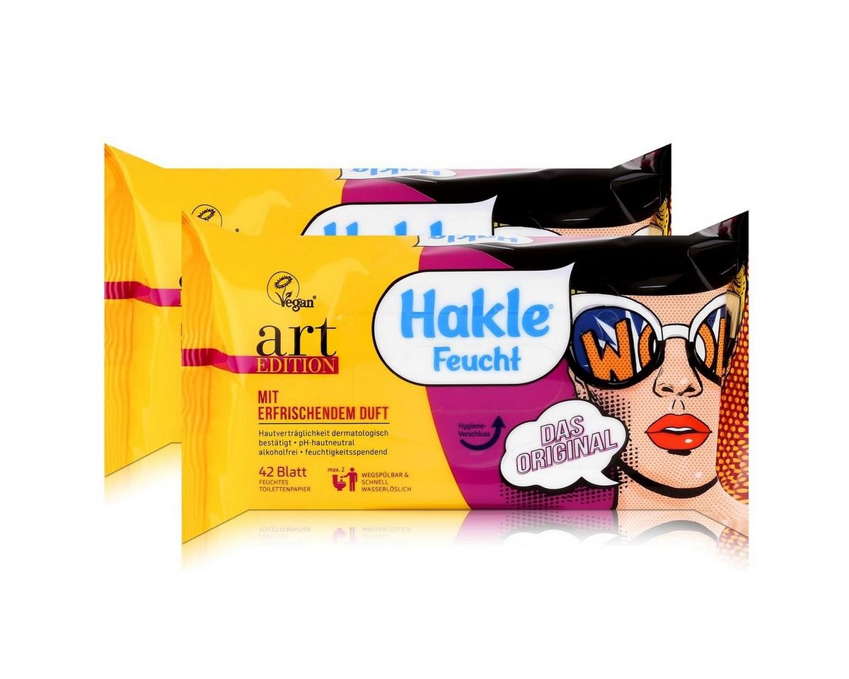 HAKLE feuchtes Toilettenpapier Hakle Feucht art Edition 42 Blatt - Feuchttücher, Toilettenpapier (2er von HAKLE