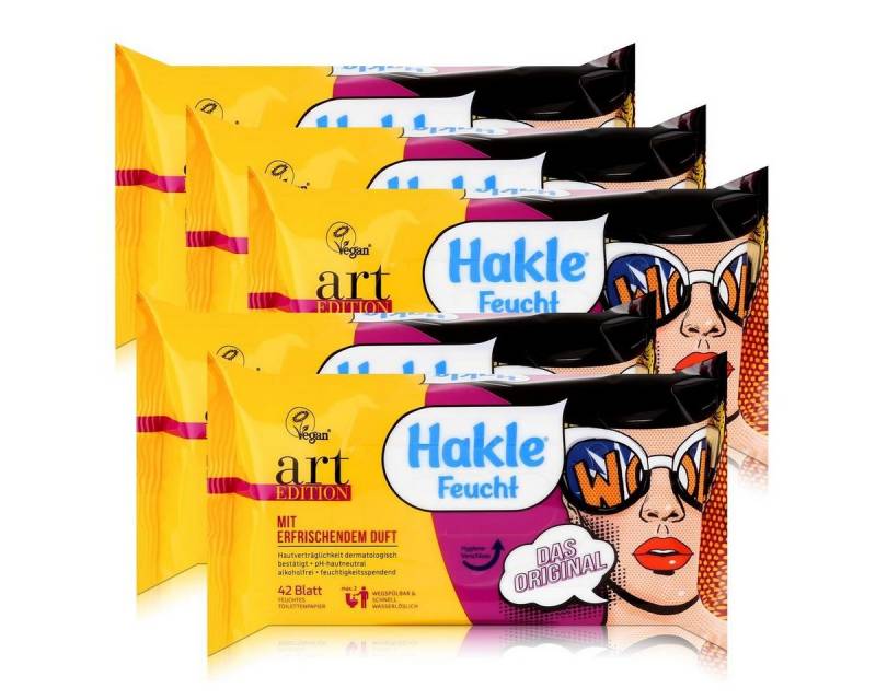HAKLE feuchtes Toilettenpapier Hakle Feucht art Edition 42 Blatt - Feuchttücher, Toilettenpapier (5er von HAKLE