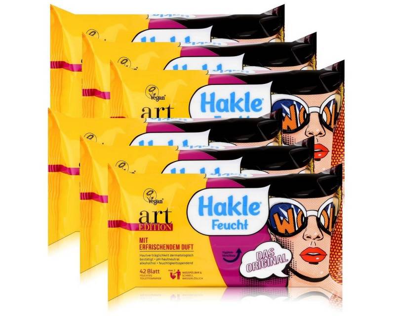 HAKLE feuchtes Toilettenpapier Hakle Feucht art Edition 42 Blatt - Feuchttücher, Toilettenpapier (6er von HAKLE