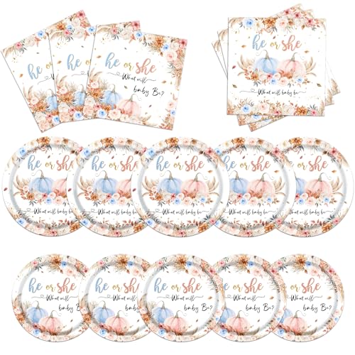 Herbst-Kürbis-Geschlechtsoffenbarungsdekorationen, 80 Stück, What Will Our Little Pumpkin Be Gender Reveal Geschirr-Set, orangefarbene Herbstteller, Servietten und Tassen für Mädchen oder Jungen, Herbst-Kürbis-Geschlechtsoffenbarungsdekorationen, 80 Stück, What Will Our Little Pumpkin Be Gender Reveal Geschirr-Set, orangefarbene Herbstteller, Servietten und Tassen für Mädchen oder Jungen, von HAKOTI