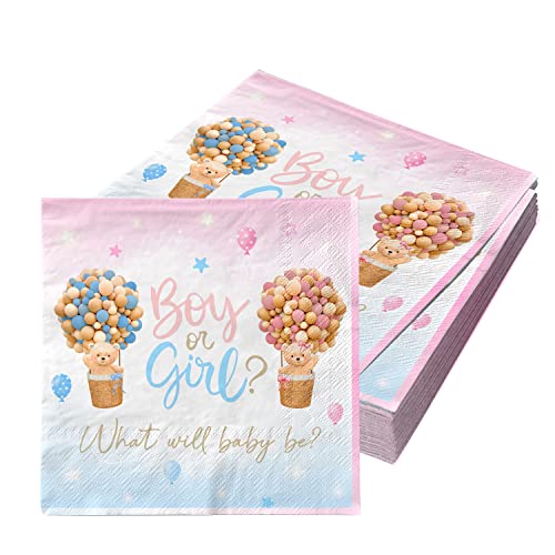 Servietten zum Offenbaren, 40 Stück, Bär, für Jungen oder Mädchen, rosa und blau, Dekoration für Babyparty, Party, Abendessen Servietten zum Offenbaren, 40 Stück, Bär, für Jungen oder Mädchen, rosa und blau, Dekoration für Babyparty, Party, Abendessen von HAKOTI