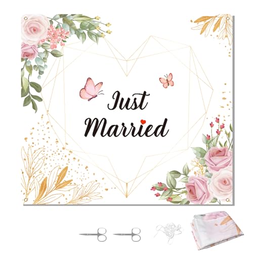 HAKOTOM Hochzeitsherz zum Ausschneiden 200x180cm Hochzeitslaken mit 2 Scheren Bettlaken mit Herz Hochzeitsspiel Hochzeitsbanner Liebe Foto Hintergrund Hochzeit Geschenk für Brautpaar Standesamt von HAKOTOM