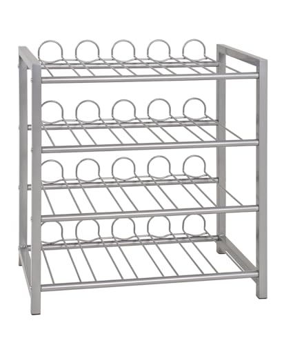 HAKU Möbel Flaschenregal alu, Metall - Maße: B 54 cm x H 60 cm x T 31 cm, Style: Modern von HAKU Möbel