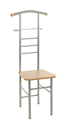 HAKU Möbel Herrendiener alu, buche, MDF, Metall - Maße: B 46 cm x H 119 cm x T 50 cm, Style: Modern von HAKU Möbel