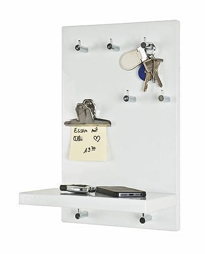 HAKU Möbel Schlüsselboard, MDF, weiß-chrom, B 25 x T 17 x H 40 cm von HAKU Möbel
