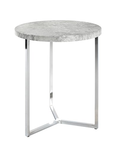 HAKU Möbel Beistelltisch betonoptik, Chrom, MDF, Metall - Maße: H 54 cm x Ø 45 cm, Style: Modern HAKU Möbel Beistelltisch betonoptik, Chrom, MDF, Metall - Maße: H 54 cm x Ø 45 cm, Style: Modern von HAKU Möbel