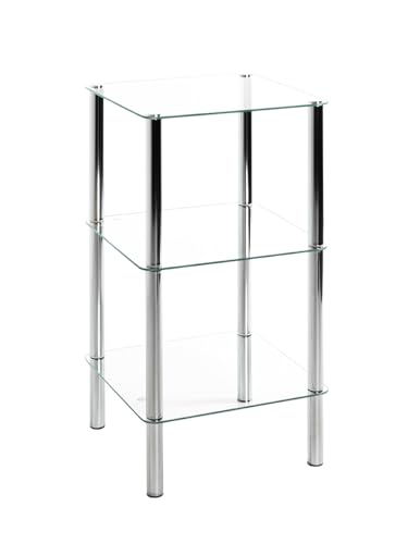 HAKU Möbel Regal Chrom, Metall, Sicherheitsglas - Maße: B 39 cm x H 77 cm x T 39 cm, Style: Modern HAKU Möbel Regal Chrom, Metall, Sicherheitsglas - Maße: B 39 cm x H 77 cm x T 39 cm, Style: Modern von HAKU Möbel