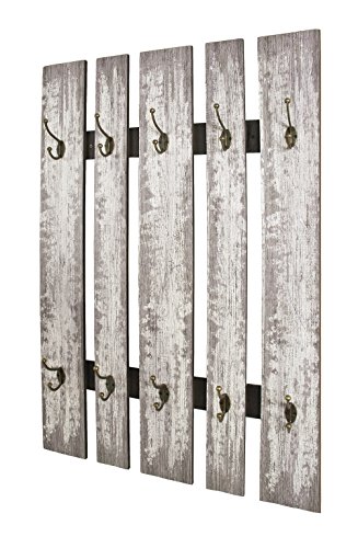 HAKU Möbel Wandgarderobe grau, MDF, Metall - Maße: B 65 cm x H 100 cm x T 9 cm, Style: Industrial von HAKU Möbel