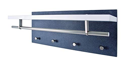 HAKU Möbel Wandgarderobe edelstahloptik, granitoptik, weiß, MDF, Metall - Maße: B 75 cm x H 30 cm x T 26 cm, Style: Modern HAKU Möbel Wandgarderobe edelstahloptik, granitoptik, weiß, MDF, Metall - Maße: B 75 cm x H 30 cm x T 26 cm, Style: Modern von HAKU Möbel
