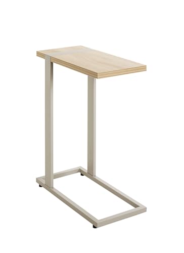 HAKU Möbel Beistelltisch, Eiche, grau (Eiche Natur;Kaschmirgrau), Metall, Spanplatte - Maße: B 24 x H 64 x T 49 cm, Style: Modern von HAKU Möbel