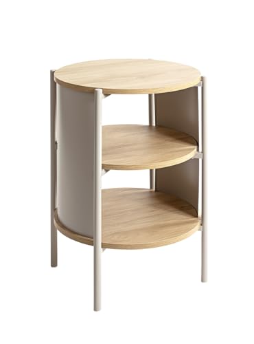 HAKU Möbel Beistelltisch, Eiche, grau (Eiche Natur;Kaschmirgrau), Metall, Spanplatte - Maße: B x H 60 x T cm, Style: Modern von HAKU Möbel