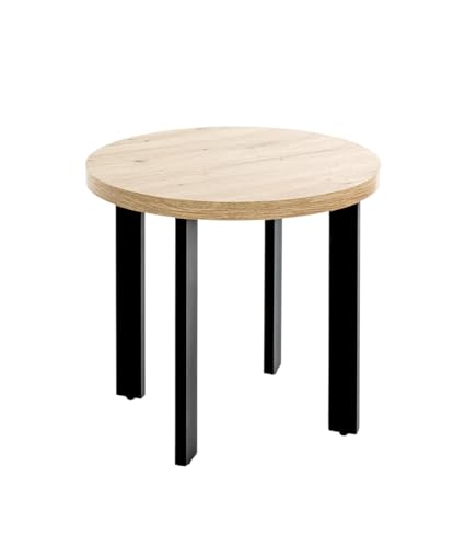 HAKU Möbel Beistelltisch, Eiche, schwarz (Eiche hell), MDF, Metall - Maße: H 46 x Ø 50 cm, Style: Modern HAKU Möbel Beistelltisch, Eiche, schwarz (Eiche hell), MDF, Metall - Maße: H 46 x Ø 50 cm, Style: Modern von HAKU Möbel