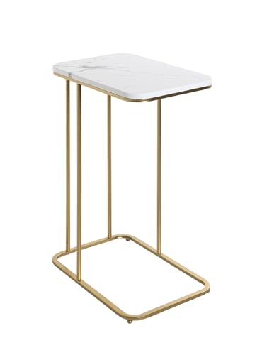 HAKU Möbel Beistelltisch Gold, marmoroptik, MDF, Metall - Maße: B 45 cm x H 67 cm x T 30 cm, Style: Art Deco von HAKU Möbel