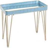 HAKU Möbel Beistelltisch Metall gold-blau 60,0 x 31,0 x 54,0 cm von HAKU Möbel