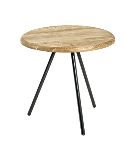HAKU Möbel Beistelltisch Eiche, schwarz, Massivholz, Metall - Maße: H 40 cm x Ø 40 cm, Style: Traditional von HAKU Möbel