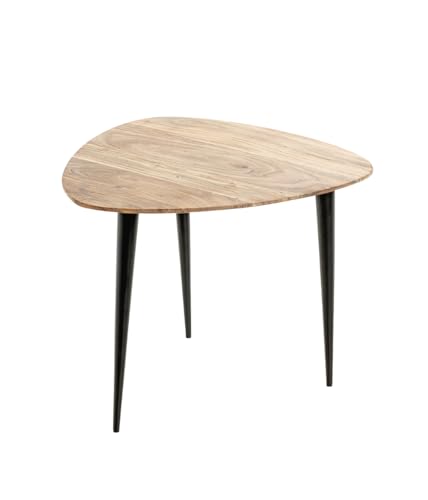 HAKU Möbel Beistelltisch, akazie, schwarz, Massivholz, Metall - Maße: B 55 x H 46 x T 55 cm, Style: Modern von HAKU Möbel