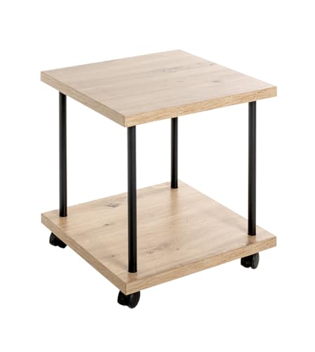 HAKU Möbel Beistelltisch auf Rollen, Eiche, schwarz (Eiche hell), MDF, Metall - Maße: B 40 x H 45 x T 40 cm, Style: Modern HAKU Möbel Beistelltisch auf Rollen, Eiche, schwarz (Eiche hell), MDF, Metall - Maße: B 40 x H 45 x T 40 cm, Style: Modern von HAKU Möbel