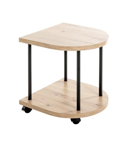 HAKU Möbel Beistelltisch auf Rollen, Eiche, schwarz (Eiche hell), MDF, Metall - Maße: B 40 x H 45 x T 40 cm, Style: Modern HAKU Möbel Beistelltisch auf Rollen, Eiche, schwarz (Eiche hell), MDF, Metall - Maße: B 40 x H 45 x T 40 cm, Style: Modern von HAKU Möbel