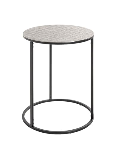 HAKU Möbel Beistelltisch, schwarz, Silber, Metall - Maße: H 60 x Ø 46 cm, Style: Modern von HAKU Möbel