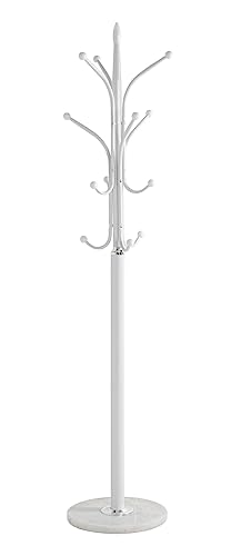 HAKU Möbel Garderobenständer chrom, weiß, Marmor, Metall - Maße: H 177 cm x Ø 40 cm, Style: Modern von HAKU Möbel