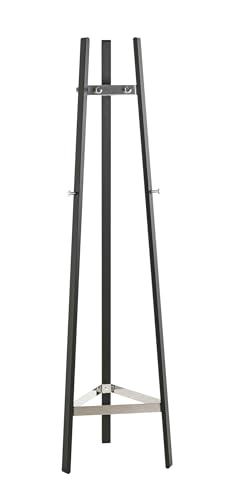 HAKU Möbel Garderobenständer Chrom, schwarz, Metall - Maße: B 47 cm x H 177 cm x T 47 cm, Style: Modern von HAKU Möbel