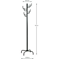 HAKU Möbel Kleiderständer schwarz Stahl 37,0 x 180,0 cm 8  Haken von HAKU Möbel