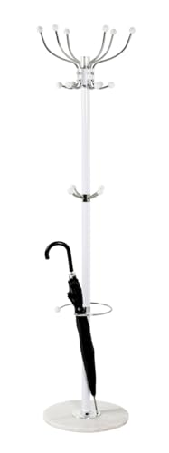 HAKU Möbel Garderobenständer chrom, weiß, Marmor, Metall - Maße: H 176 cm x Ø 38 cm, Style: Modern von HAKU Möbel