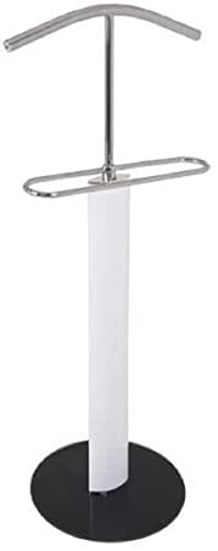 HAKU Möbel Herrendiener Chrom, schwarz, weiß, Metall, Sicherheitsglas 8 mm - Maße: B 48 cm x H 116 cm x T 37 cm, Style: Modern von HAKU Möbel