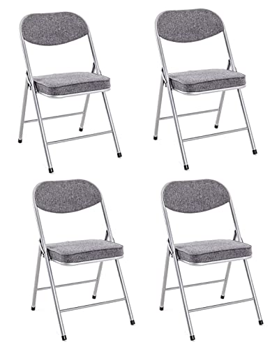 HAKU Möbel Klappstuhl 4er-Set alu, grau, Rücken gepolstert, Sitz gepolstert, Stahl - Maße: B 47 cm x H 79 cm x T 53 cm, Style: Modern von HAKU Möbel