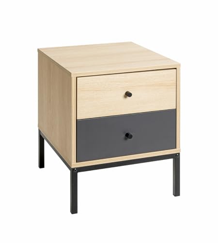 HAKU Möbel Konsole, anthrazit, Eiche, schwarz, MDF, Metall - Maße: B 40 x H 50 x T 45 cm, Style: Modern von HAKU Möbel