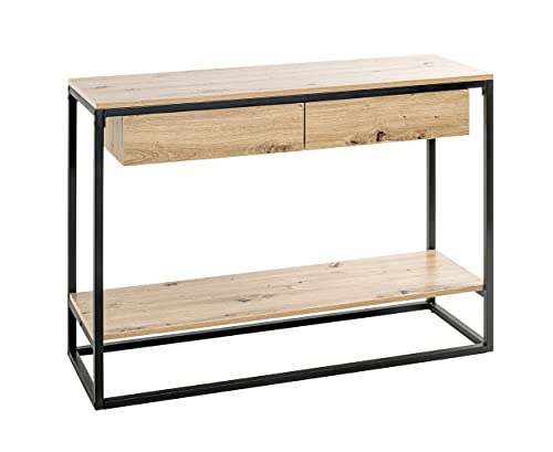 HAKU Möbel Konsole Eiche, schwarz, MDF, Metall - Maße: B 100 cm x H 75 cm x T 35 cm, Style: Modern HAKU Möbel Konsole Eiche, schwarz, MDF, Metall - Maße: B 100 cm x H 75 cm x T 35 cm, Style: Modern von HAKU Möbel