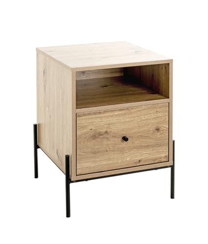 HAKU Möbel Konsole Eiche, schwarz, MDF, Metall - Maße: B 45 cm x H 60 cm x T 47 cm, Style: Modern HAKU Möbel Konsole Eiche, schwarz, MDF, Metall - Maße: B 45 cm x H 60 cm x T 47 cm, Style: Modern von HAKU Möbel