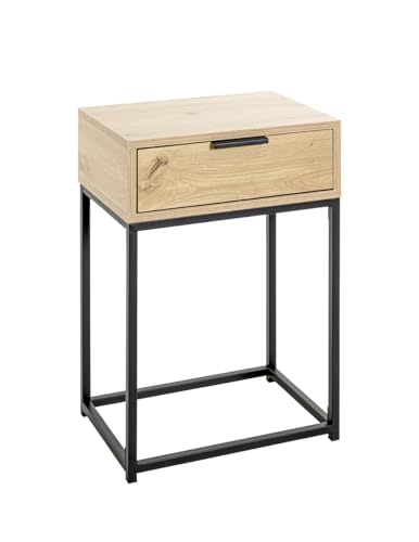 HAKU Möbel Konsole Eiche, schwarz, Metall, Spanplatte - Maße: B 40 cm x H 60 cm x T 28 cm, Style: Modern von HAKU Möbel