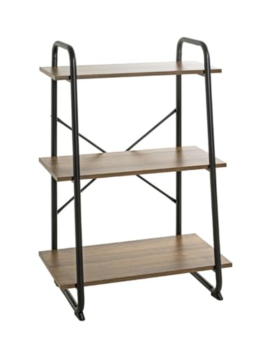 HAKU Möbel Regal Eiche, schwarz, Metall, Spanplatte - Maße: B 60 cm x H 93 cm x T 36 cm, Style: Modern von HAKU Möbel