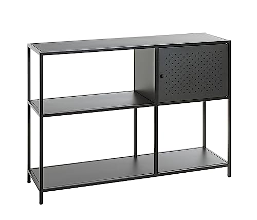 HAKU Möbel Regal schwarz, Metall - Maße: B 100 cm x H 75 cm x T 30 cm, Style: Modern von HAKU Möbel