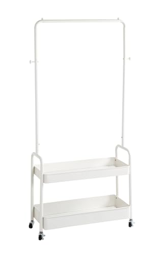 HAKU Möbel Rollgarderobe, weiß, Metall, Stahlrohr - Maße: B 85 x H 155 x T 31 cm, Style: Modern von HAKU Möbel