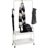 HAKU Möbel Rollgarderobe 54399 weiß Metall 2 Haken 85,0 x 155,0 cm von HAKU Möbel