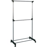 HAKU Möbel Rollgarderobe 44708 schwarz Metall 90,0 x 120,0-210,0 cm von HAKU Möbel