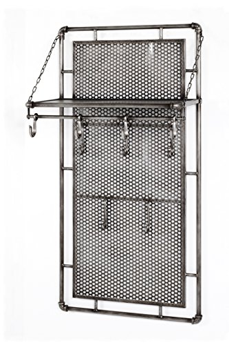 HAKU Möbel Wandgarderobe anthrazit, Metall - Maße: B 60 cm x H 120 cm x T 35 cm, Style: Industrial von HAKU Möbel