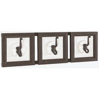 HAKU Möbel Wandgarderobe 18321 braun Holz 3 Haken 58,0 x 18,0 cm von HAKU Möbel