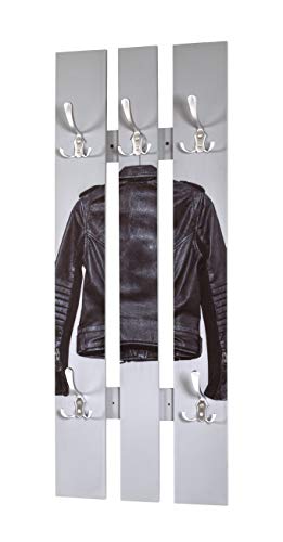 HAKU Möbel Wandgarderobe edelstahloptik, Motiv, Aluminium, MDF - Maße: B 40 cm x H 100 cm x T 9 cm, Style: Modern HAKU Möbel Wandgarderobe edelstahloptik, Motiv, Aluminium, MDF - Maße: B 40 cm x H 100 cm x T 9 cm, Style: Modern von HAKU Möbel