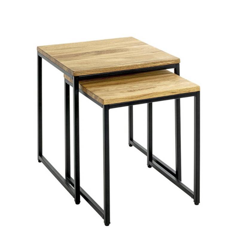 HAKU Beistelltisch (2er Set) in eiche, schwarz - 33x41x33 (BxHxT) (2er Set, 2er Set) von HAKU