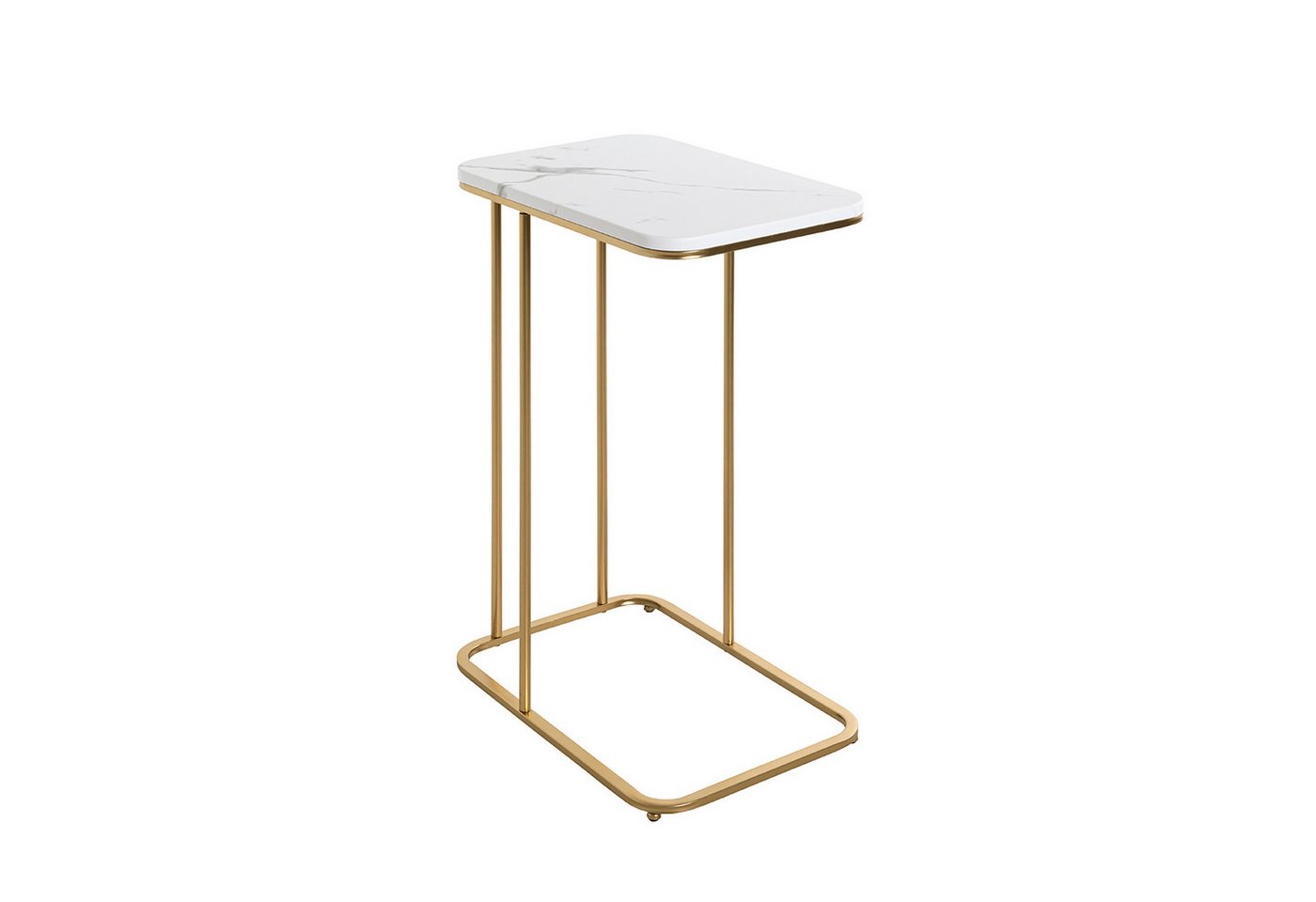 HAKU Beistelltisch ALBUFEIRA Tisch - gold-marmoroptik - MDF,Metall - H. 67cm x B. 45cm (1xBeistelltisch, Dekotisch - kleiner Tisch), Tisch - Ablagetisch - Couchtisch - Sofatisch von HAKU