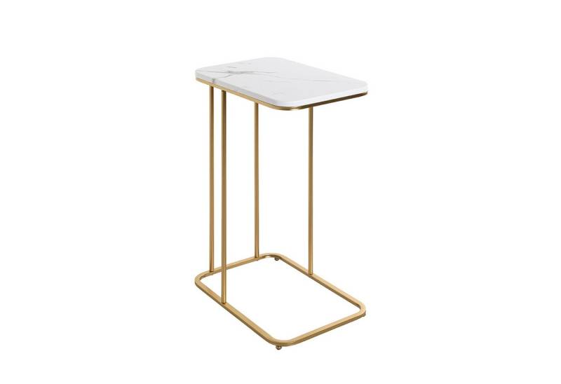 HAKU Beistelltisch ALBUFEIRA Tisch - gold-marmoroptik - MDF,Metall - H. 67cm x B. 45cm (1xBeistelltisch, Dekotisch - kleiner Tisch), Tisch - Ablagetisch - Couchtisch - Sofatisch von HAKU