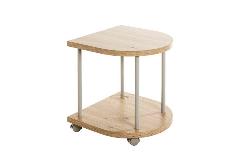 HAKU Beistelltisch IMOLA Tisch - eiche-grau - MDF, Metall - H. 45cm x B. 40cm (1xBeistelltisch auf Rollen, Dekotisch - kleiner Tisch), Tisch - Ablagetisch - Couchtisch - Sofatisch von HAKU