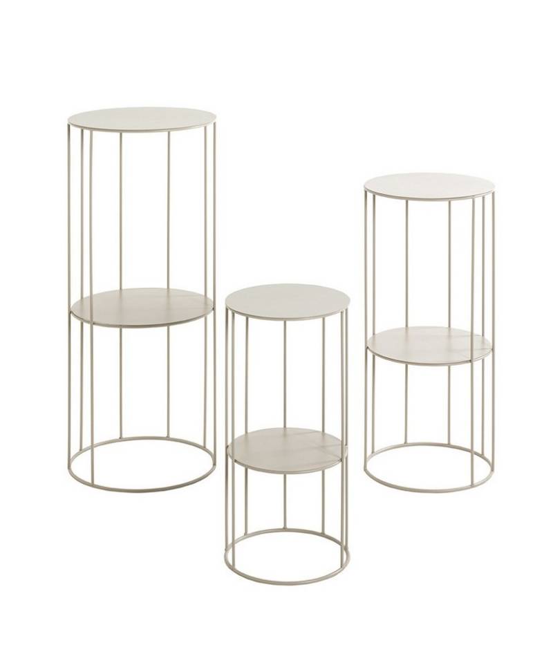 HAKU Blumentisch (3er Set) in grau (Kaschmirgrau) - 45x21 (HxD) (3er Set, 3er Set) von HAKU